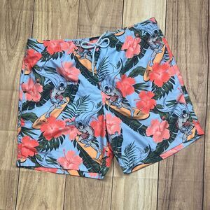 BATMAN Elastic Waist‎ Mesh Lined Floral Blue Men's Size Large